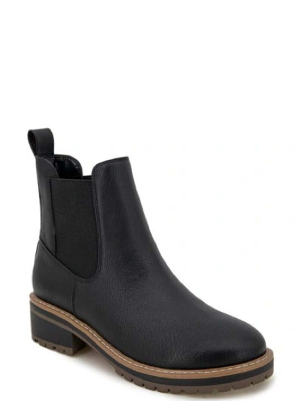 Kensie Black Chelsea Ankle Booties with Contrast Welt - Picture 2 of 5